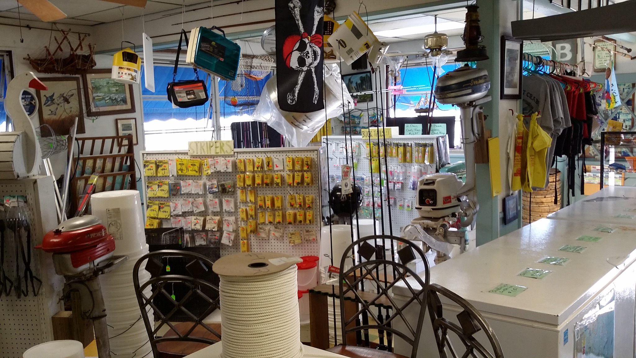 A large selection of bait and tackle